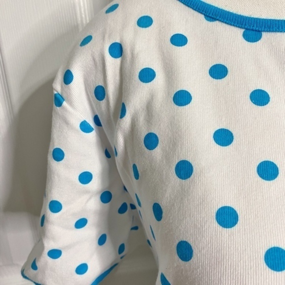 Onque Casuals White with Blue Polka Dot Cotton Short Sleeve Shirt - Picture 4 of 8